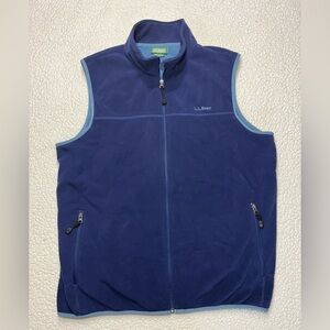 L.L. Bean Blue Fleece Vest Mens XL